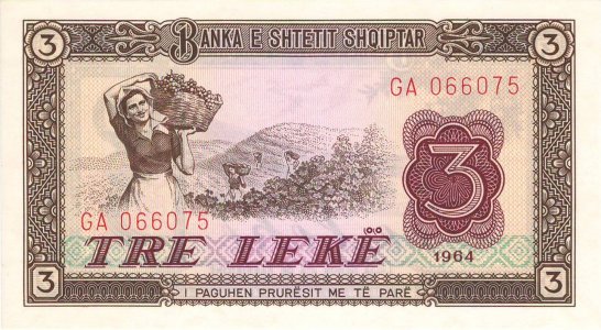 Албанія 3 leke 1964 P-34a UNC
