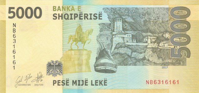 Албанія 5000 leke 2017 P-80a ser.NB UNC