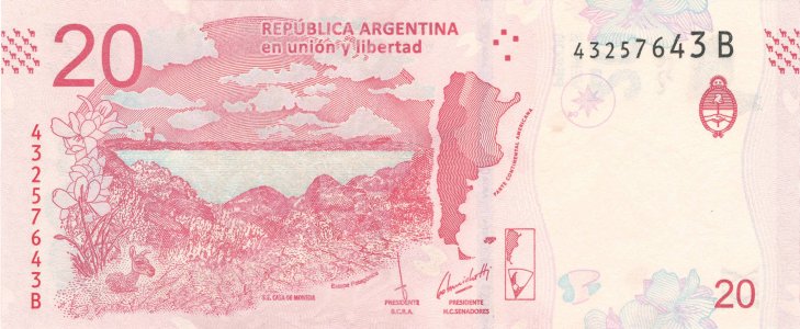 Аргентина 20 pesos 2017 P-361a ser.B UNC