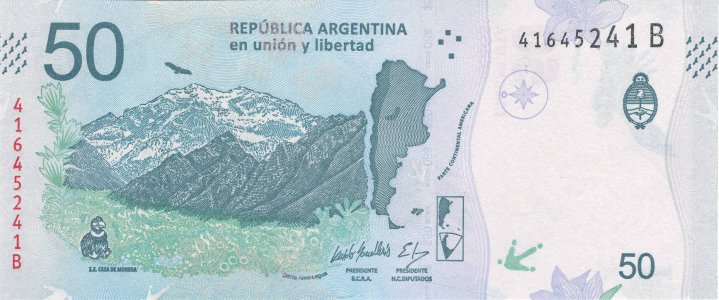Аргентина 50 pesos 2020 P-363b ser.B UNC