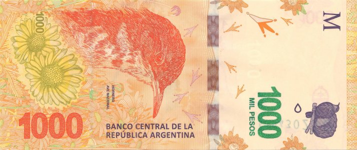 Аргентина 1000 pesos 2019 P-366d ser.Q UNC