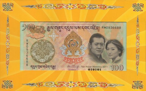 Бутан 100 ngultrum 2011 P-35b UNC