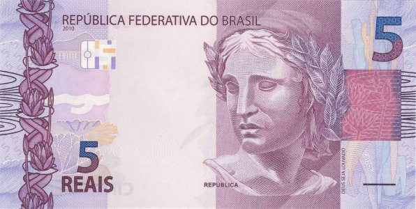 Brazil 5 reais 2010 P-253f UNC