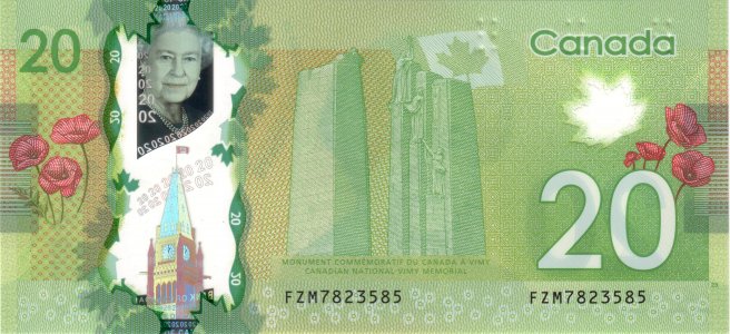 Канада 20 dollars 2014 P-108b UNC