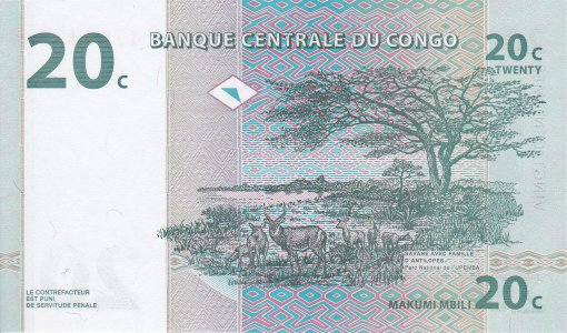 Конго 20 centimes 1997 P-83a UNC