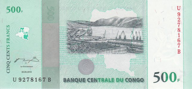 Конго 500 francs 2010 P-100a UNC
