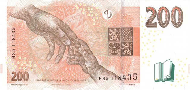 Чехія 200 korun 2018 P-19f UNC