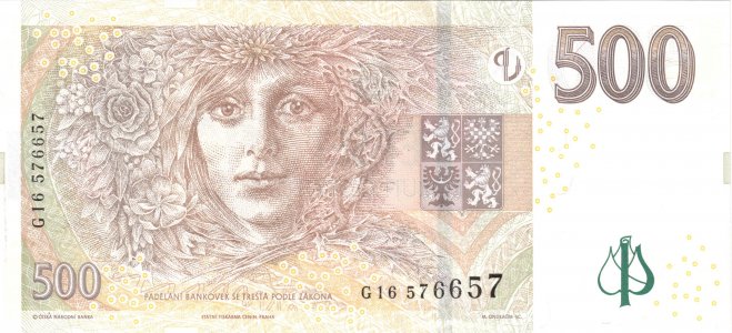 Чехія 500 korun 2009 P-24bG UNC