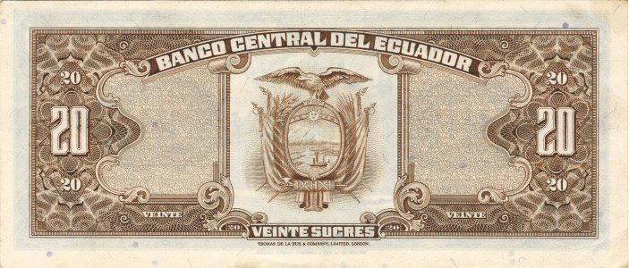 Еквадор 20 sucres 1983 ser.LK P-115b.18 XF