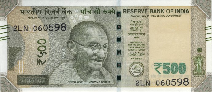 Індія 500 rupees 2018 M P-114l.2 UNC