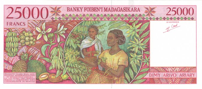 Мадагаскар 25000 francs 1998 P-82 UNC