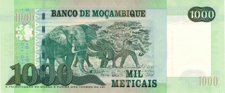 Mozambique 1000 meticais 2011 P-154a UNC
