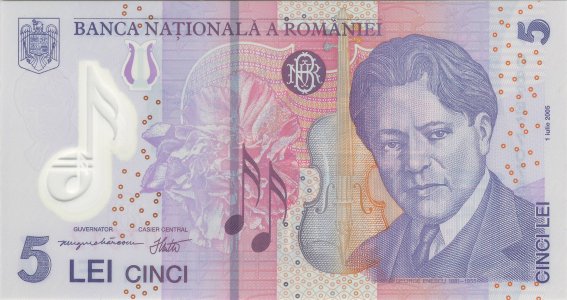 Romania 5 leu 2008 P-118d UNC