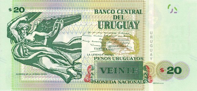 Уругвай 20 pesos 2015 P-93a UNC