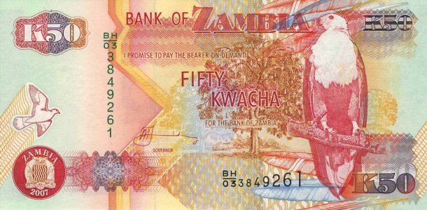 Zambia 50 kwacha 2007 P-37f UNC