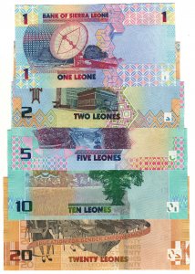 Сьєрра Леоне set 1 2 5 10 20 leones 2022 P-36 UNC