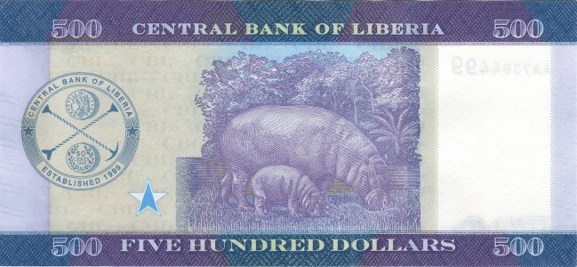 Ліберія 500 dollars 2017 P-36b UNC