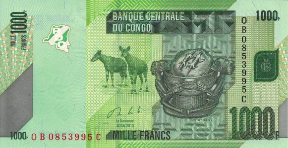 Конго 1000 francs 2013 P-101b.2 UNC
